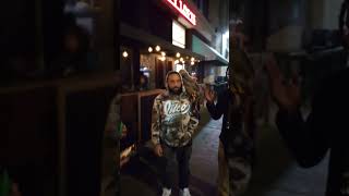 Guy walks around with a Owl on his Shoulder Downtown La [upl. by Lleira]