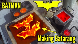 Making gold Batman Batarangs from brass bullet shells [upl. by Enoob143]