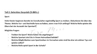 ECLPrüfung B1 Sprechen Thema Sport [upl. by Notrom59]