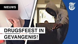 Schokkende video gelekt Drugsfeest in gevangenis Zaanstad [upl. by Aivull]