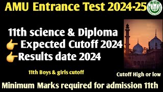 AMU 11th Expected Cutoff 2024 AMU 11th science entrance result 2024 AMU 11th Cutoff 2024 Diploma [upl. by Fortuna]