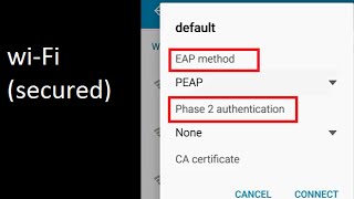 WiFi Secured with EAP method  Phase 2 authentication  CA certificate [upl. by Doubler]