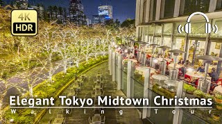 Tokyo Christmas Lights Elegant Tokyo Midtown Illuminations  Tokyo Japan 4KHDRBinaural [upl. by Besse769]