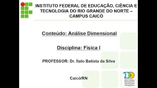 Aula sobre Análise Dimensional [upl. by Akcired]