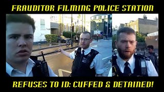 Frauditor Filming Police Station Refuse to ID  Cuffed amp Detained HAHAHA [upl. by Klement]