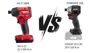 TEST SURPRENANT VISSEUSE A CHOC ELECTROPORTATIF  HILTI 622 VS PARKSIDE PDSSAP 20LI B2 [upl. by Blain964]