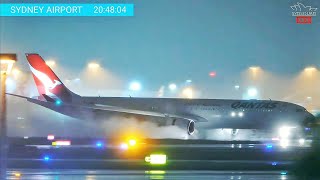 🔴 WILD WET WINDY  RWY07 Plane Spotting  Sheps Mound Sydney Airport wKurt  ATC🔴 [upl. by Corvin]