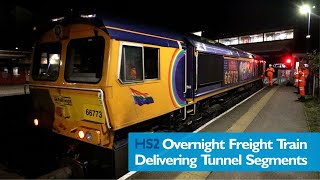 The Overnight Freight Train Delivering HS2 Tunnel Segments [upl. by Einahpit947]