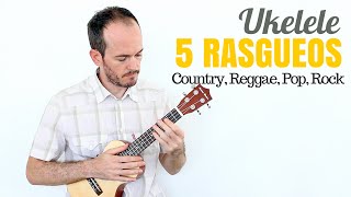 5 Rasgueos Ukelele Mejora Ritmo  Reggae Country Pop Rock [upl. by Halimaj]