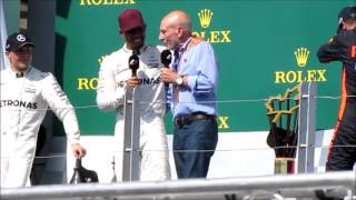 2017 F1 canadian gp Patrick Stewart does the shoey [upl. by Brag]