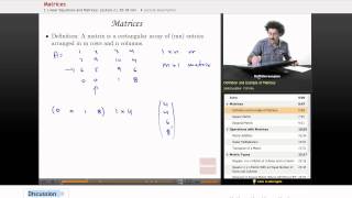 quotMatricesquot  Linear Algebra with Educatorcom [upl. by Gnik]