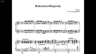 Queen Bohemian Rhapsody Piano Cover Sheet music Bohemian Rhapsody OST [upl. by Nelli]