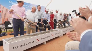 Northeastern University breaks ground on Roux Institute campus in Portland [upl. by Anivlek]