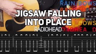 Radiohead  Jigsaw Falling Into Place Acoustic Guitar lesson with TAB [upl. by Nedroj]