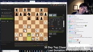 Andrew Tang penguingm1 pulls a nasty move to steal a piece from world champion Magnus Carlsen [upl. by Ever]