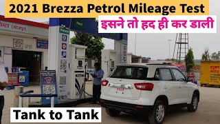 Maruti Brezza 2021 Petrol Mileage Test Review [upl. by Anhaj]