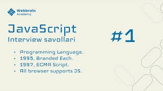 1 — savol  JavaScript nima [upl. by Esidarap]