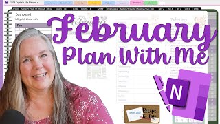 OneNote Digital Planner February Plan With Me [upl. by Barthol]