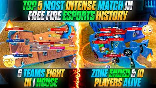 TOP 5 MOST INTENSE MATCH IN FREE FIRE ESPORTS HISTORY   BEST ESPORTS MATCH IN FREE FIRE [upl. by Leiahtan452]