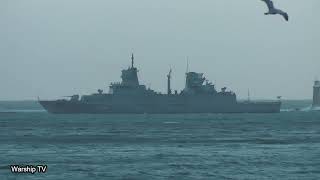 GERMAN NAVY BADEN WURTTEMBERG CLASS FRIGATE FGS SACHSEN ANHALT F224 IN PLYMOUTH SOUND 231122 [upl. by Edita]