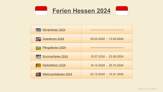 Ferien Hessen 2024 [upl. by Brenton]