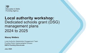 Dedicated schools grant DSG management plans 2024 to 2025 on 18 July 2024 [upl. by Piderit734]