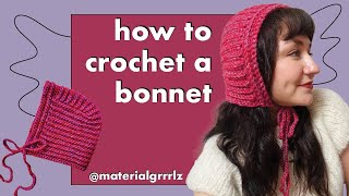 easy crochet bonnet tutorial  beginner friendly [upl. by Alimrahs546]