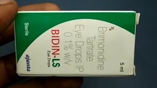 Bidin LS Eye Drops  Brimonidine Tartrate Eye drops Ip 01WV  Bidin LS Eye Drops Uses Side effect [upl. by Sesylu]