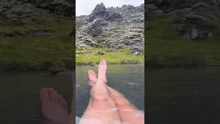 Landmannalaugar hotspring arriving at Laugavegur Trailhead 🇮🇸 iceland travel adventure nature [upl. by Aspia188]