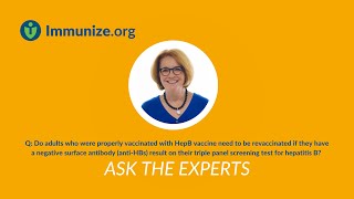 Ask the Experts Past HepB Vaccination Negative Screening AntiHBs What Now [upl. by Oak721]