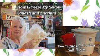 How I Freeze my Yellow Squash and Zucchini Old Fashion Salt Pickles [upl. by Ahsoyek739]