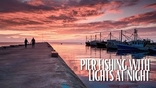 Pier Fishing With Lights At Night [upl. by Park]