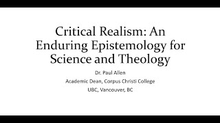 Critical Realism with Paul Allen [upl. by Raines]