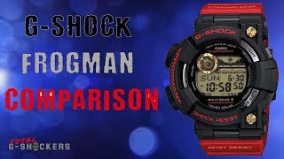 Casio G Shock Frogman Comparison Review  GWF1000  GWFD1000  GF8200 [upl. by Esilanna]