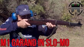 M1 Garand in High Speed Slowmo Rapid fire  Clip quotpingquot with Jerry Miculek [upl. by Kessel]