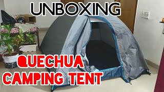 Unboxing Decathlon Quechua MH100 3 Person Tent  How to Set Up a Tent [upl. by Fiorenze446]