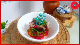 Make Cook octopus with a special sauce  Cook octopus with pumpkin and raspberry sauce  Mini Food [upl. by Oicatsana]