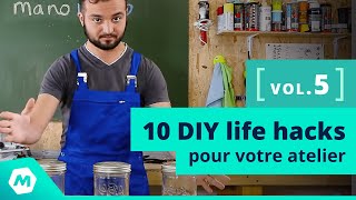 Astuces bricolage Vol 5  10 DIY life hacks pour votre atelier tuto bricolage  ManoMano [upl. by Ameekahs]