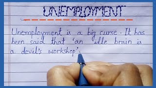 Essay on unemploymentenglish essay writing on unemployment [upl. by Hochman]