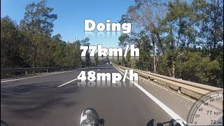 No pedalling 48 mph 77kmh on a Bacchetta Giro A20 Adroit [upl. by Deeanne524]