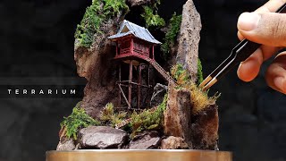 how to make mini garden in glass【TerrariumJapanese gardendiorama】 [upl. by Anig]