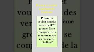 conjugaison présent des verbes vouloir et pouvoir [upl. by Akemehs]