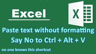 Paste and Keep Text Only Shortcut in Excel paste without formatting [upl. by Ahselet]