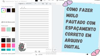 Como fazer miolo pautado de caderno ou agenda com espaçamento correto entre as linhas [upl. by Lamag]