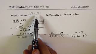 Concept of Rationalization and Examples to Rationalise Numerator or Denominatior [upl. by Cotterell156]