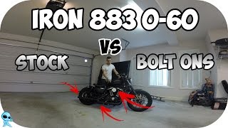 Harley Davidson Iron 883 060  Stock VS Bolt Ons [upl. by Phelgen25]