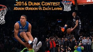 Zach LaVine and Aaron Gordons AWESOME 2016 Slam Dunk Duel [upl. by Wootan37]