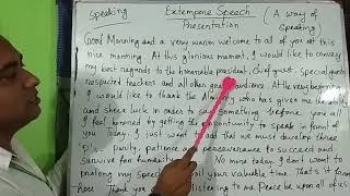 Extempore Speech for Presentation A Simple Speaking Pattern [upl. by Peednus]