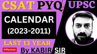 CSAT Calendar csat pyq topic wise UPSC IAS Prelims Solved paper [upl. by Owena]