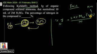 Following Kjeldahls method 1g of organic compound released ammonia that neutralised 10mL of 2M H2 [upl. by Innattirb637]